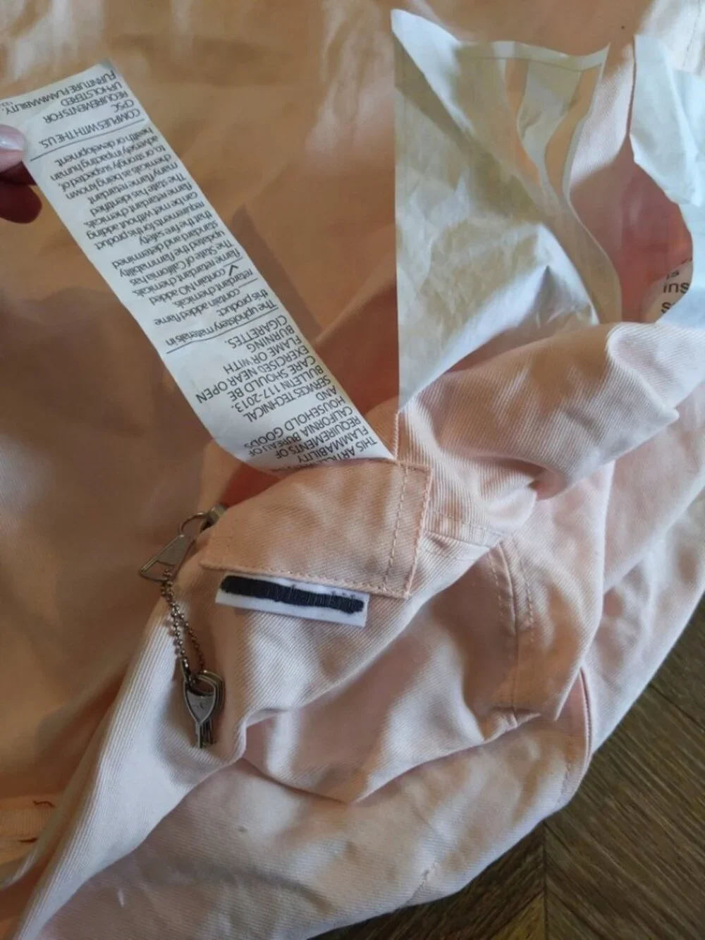 Pottery Barn Kids Pink Anywhere Beanbag Pearl Twill Slipcover Only